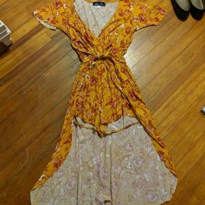 Yellow floral romper